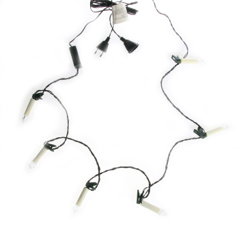 Гирлянда Свечи на прищепках, VEGAS, 1,5 м, 6 ламп, теплый белый, 220 В, зеленый провод