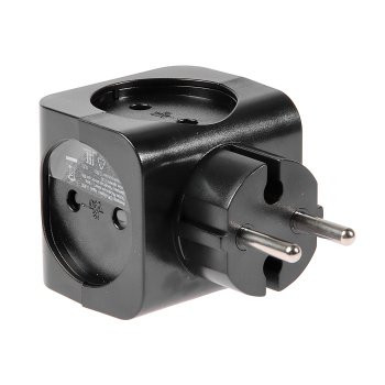 Разветвитель 4 розетки б/з 16А ЧЕРНЫЙ ЭРА SP-4-B *1/10