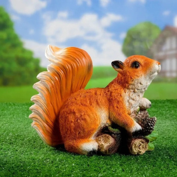 Садовая фигура "Белка на ветке с шишками" 14х24х21см  1259507