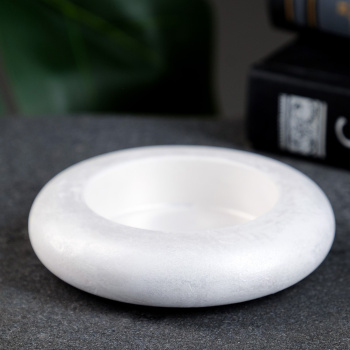 Подсвечник на 1 свечу «Круг», гипс, перламутр, 9×2 см 7696462