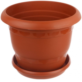 Кашпо пластм. "Toprak" 47,0л d верха 420мм h390мм с поддоном Терракот А5280тр (Копейск)  *1/2