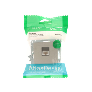Механизм розетки компьютерной ATLAS DESIGN RJ45 шампань SchE ATN000583