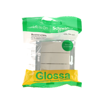 Механизм выключателя 3-кл. СП GLOSSA 10А IP20 10AX беж. SchE GSL000231