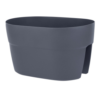 Ящик д/цветов пластм. на перила "Villa de Fiori" 39х26х22см Вулкан. серый IG660310026 *1/8