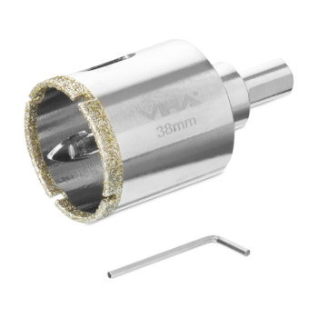 Коронка алмазная по керамике VIRA 38 мм, трехгранный хвостовик