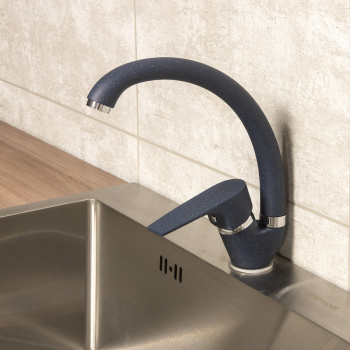 Смеситель для кухни Potato P59222-14 высокий излив (темно-синий) *1/10