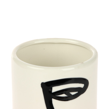 Ваза керамика настольная "Пикассо" (ручная роспись) загадка, 20 см, чёрно-белый  10073207