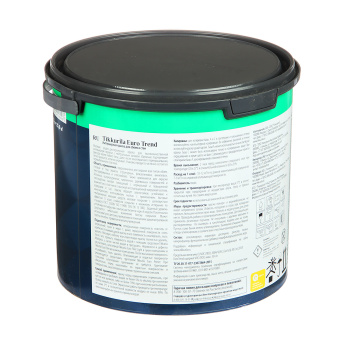 Краска интерьерная 2.7 л для обоев и стен Tikkurila Euro Trend, белая база А, матовая