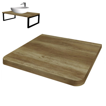 Столешница 80x50x2.8 см под накладную раковину Glend Loft, МДФ, орех сибирский