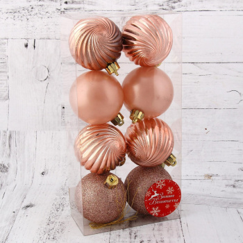 Набор шаров пластик d=6 см, 8 шт., "Империя"