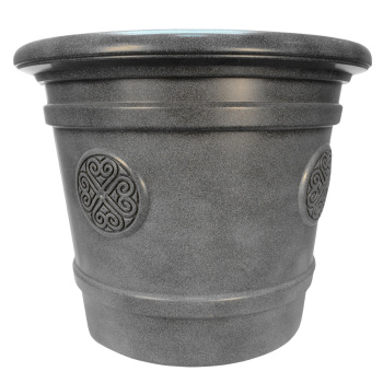Кашпо пластм. "Medallion" эффект "камня" 40л d верха 500мм h400мм Графит 81-8Е*1