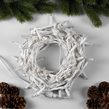 Гирлянда «Нить» Luazon Lighting, 10 м, мерцание, теплый белый, 100 LED, IP65, 220 В, черный провод