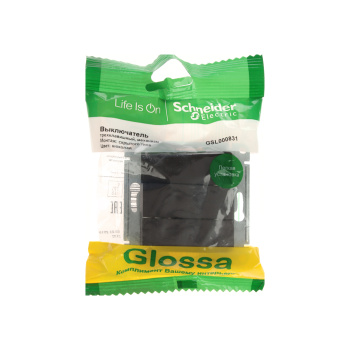 Механизм выключателя 3-кл. СП GLOSSA 10А IP20 10AX шоколад SchE GSL000831